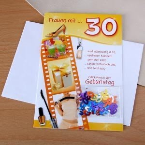 Grußkarte für Frauen zum 30. mit Tischko