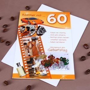 Grußkarte für Männer zum 60. mit Tischko
