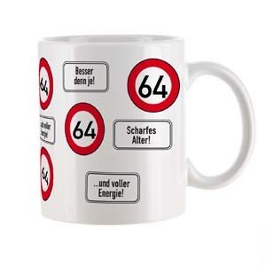 gro??e Kaffeetasse zum 64.Geburtstag mit