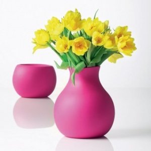 Gummivase pink groß