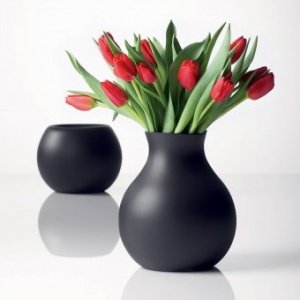 Gummivase schwarz groß