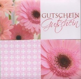 Gutschein rosa Blumen