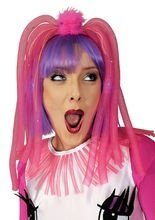 Haarreif mit blinkenden Strähnen pink