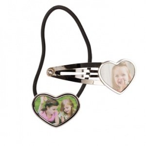 Haarspange und Haargummi - Herz