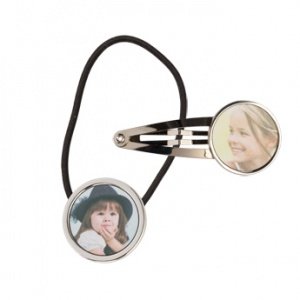 Haarspange und Haargummi - Rund