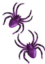 Halloween Deko Glitzer-Spinnen 2 St. lil