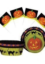 Halloween-Deko Muffin Set schwarz-bunt
