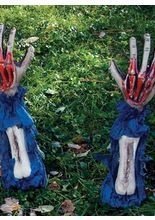 Halloween Garten Deko Hände blau