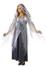 Halloween Geist Spuk Damen-Kostüm silber