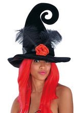 Halloween Hexenhut mit roter Rose