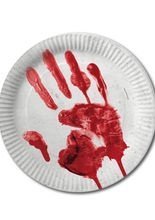Halloween Party Teller Blutige Hand 23cm