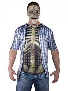 Halloween Skelett T-Shirt Karo