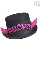 Halloween-Zylinder mit Hörnern pink