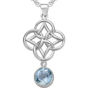 Halskette "Blue Topaz", Silber
