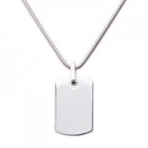 Halskette Dog-Tag silber