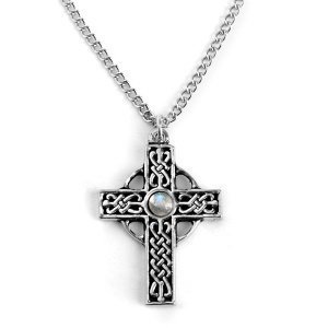 Halskette "Plaited Cross", Pewter