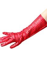 Handschuhe Pailletten Showgirl rot