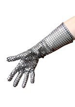 Handschuhe Pailletten Showgirl schwarz-s