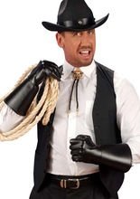 Handschuhe im Lederlook, schwarz