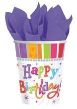 Happy Birthday Becher Stripes 8 Stück