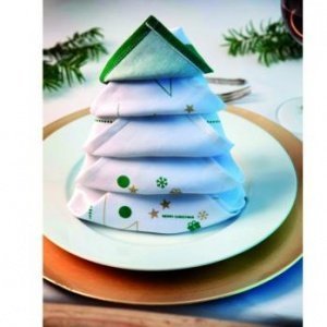 Happy Christmas/ Origami-Stoffservietten