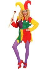 Harlekin Damenkostüm Hofnarr bunt