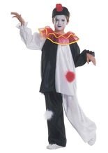 Harlekin Kinderkostüm Pierrot schwarz-we