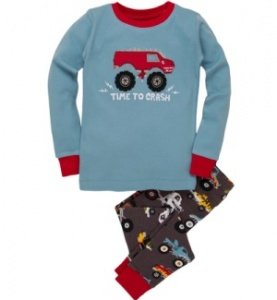 Hatley Jungen Schlafanzug Langarm Monste