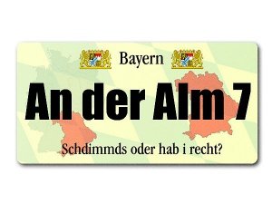 Hausnummer - Bundesland Bayern mit indiv