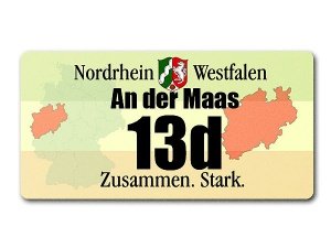 Hausnummer - Bundesland NRW mit individ.