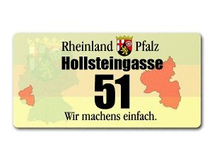 Hausnummer - Bundesland Rheinland-Pfalz 