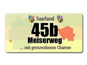 Hausnummer - Bundesland Saarland mit ind