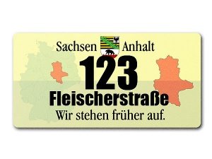 Hausnummer - Bundesland Sachsen-Anhalt m