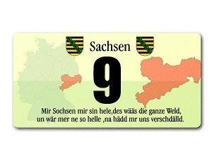 Hausnummer - Bundesland Sachsen mit indi