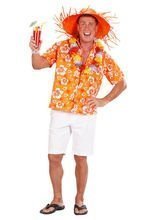 Hawaii Hemd XL orange-weiss