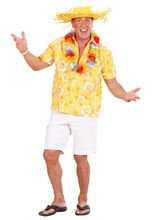Hawaii Hemd gelb-weiss