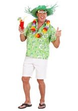 Hawaii Hemd hellgrün-weiss