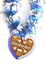 Hawaii Kette Oktoberfest, blau-weiß