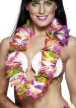 Hawaii Kette lila-orange-grün