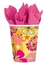 Hawaii Pappbecher pink 8 St.