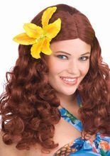 Hawaiianerin Locken-Perücke lang kupfer