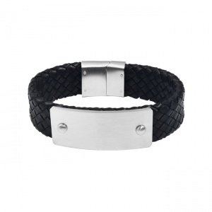 He-Lederarmband Unodomani schwarz