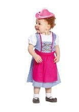 Heidi Dirndl Bayern Tracht Kinderkostüm blau-weiss-pink