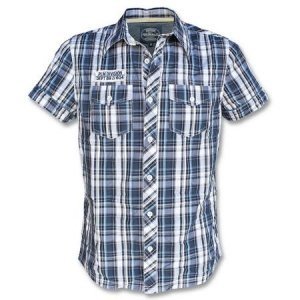 Hemd Kurzarm Karo Style 89 blau (Abverka