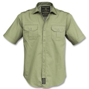 Hemd Kurzarm Plain Shirt oliv