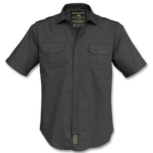 Hemd Kurzarm Plain Shirt schwarz