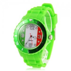 Herren Italien-Flaggen-Muster-Gr¨¹n Sili