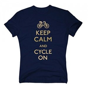 Herren T-Shirt - Keep calm and cycle on - von SHIRT DEPARTMENT, schwarz-gold, XXL