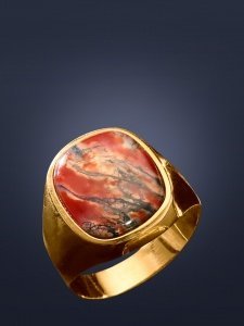 Herrenring mit Moosachat