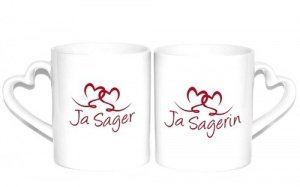 Herz-Tassen 2er-Set: Ja-Sager/ Ja-Sageri